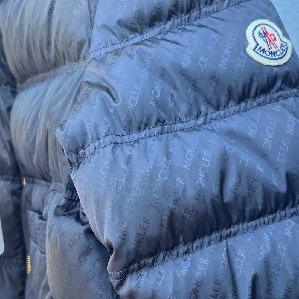 Moncler Fer Logo Giubbotto Navy Puffer Jacket size 3 or M - Picture 10 of 11